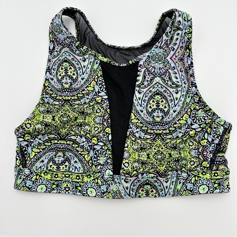 Victoria's Secret VSX Boho Print Mesh Panel Unlined High Neck Sports Bra